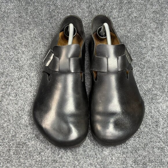 Birkenstock London Clogs Mens Size 11 Black Oiled Leather Slip On Buckle Sandals main image 9